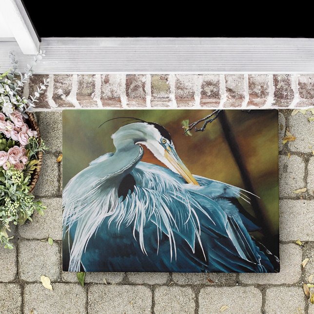 Blue Heron Bird Fußmatte (Von Creator hochgeladen)