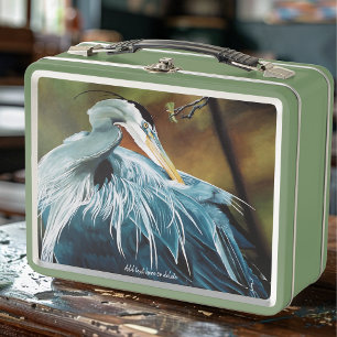 Blue Heron Bird Metall Brotdose