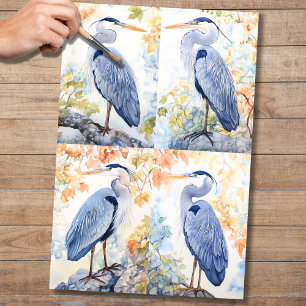 Blue Heron Collage 1 Dekoupage Paper Seidenpapier