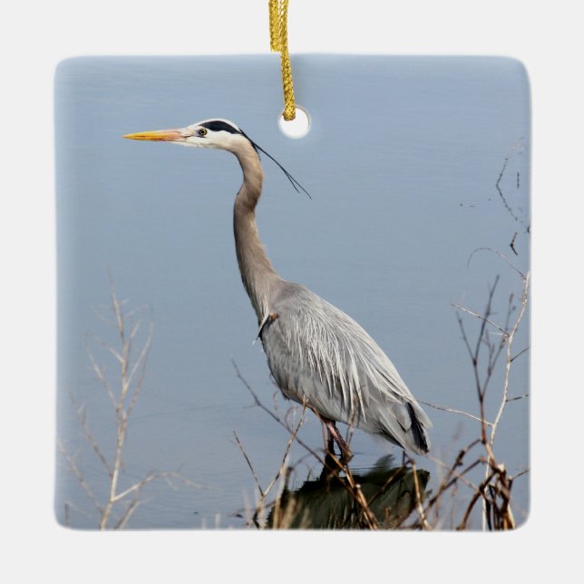 Blue Heron Keramik Keramikornament (Vorderseite)
