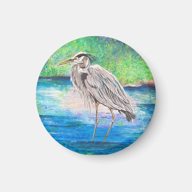 Blue Heron Magnet (Vorne)