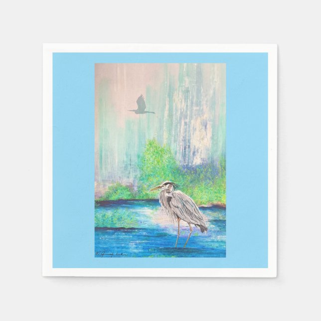 Blue Heron Napkin Serviette (Vorderseite)