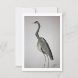 Blue Heron Note Card mit Umschlag - Original Art Dankeskarte