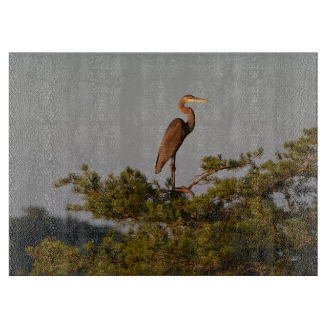 Blue Heron on Tree Oben Schneidebrett (Vorderseite)