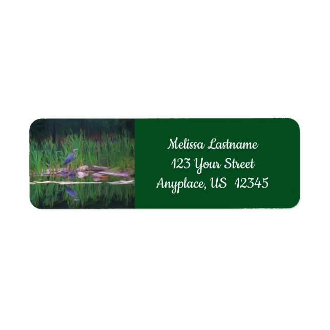 Blue Heron Reflections Animal Painting Address (Vorne)
