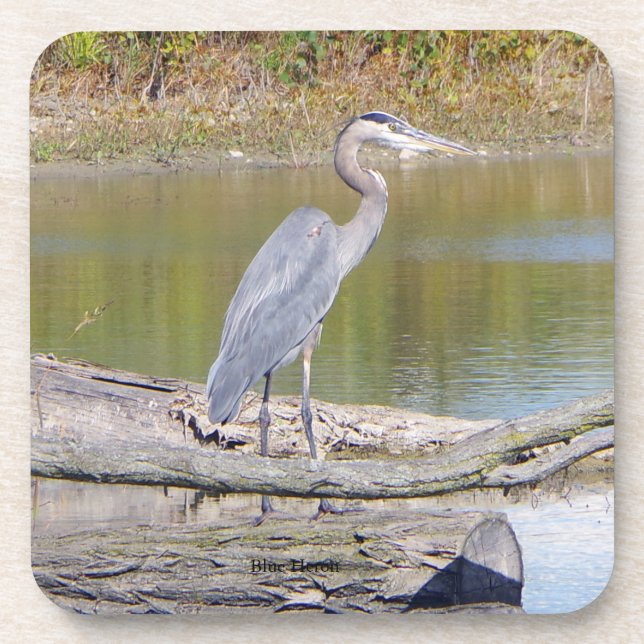 Blue Heron Set von 6 Untersetzer aus Kunststoff (Vorderseite)