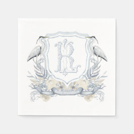 Blue Heron Specialty Monogram Crest Serviette