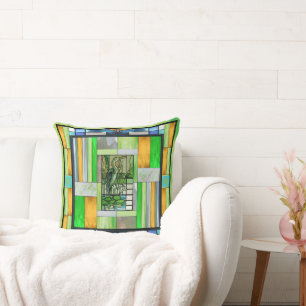 Blue Heron Stainglas Kissen