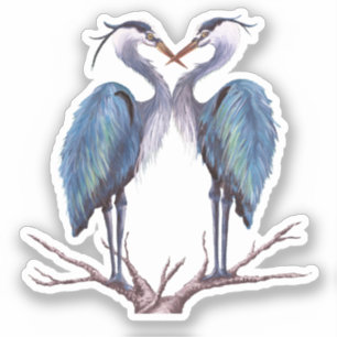 Blue Heron Vinyl Sticker