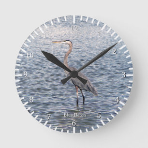 Blue Heron Wasseruhr Runde Wanduhr