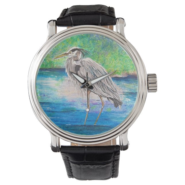 Blue Heron Watch Armbanduhr (Vorderseite)