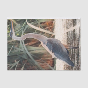 Blue Heron Watercolor Decoupage Seidenpapier