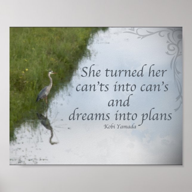 Blue Heron Watercolor Poster (Vorne)