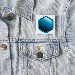 Blue Hexagon Button