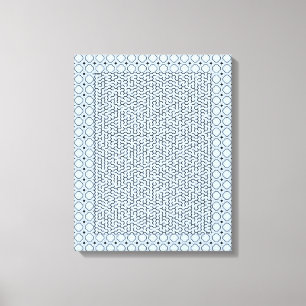 Blue Hexagon Maze Leinwanddruck