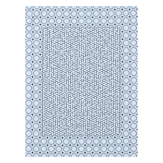Blue Hexagon Maze Tischdecke (Vorderseite)