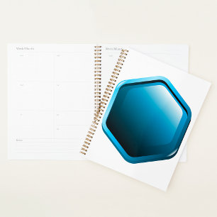 Blue Hexagon Spiral Planner Planer