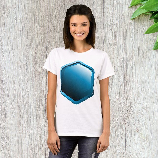 Blue Hexagon Womens T - Shirt (Von Creator hochgeladen)