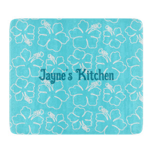 Blue Hibiskus Personalisiert Cutting Board Schneidebrett