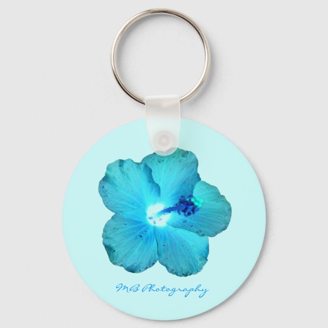 Blue Hibiskus Schlüsselanhänger (Vorderseite)