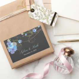 Blue Hibiskus Wirbel & Swallows Blumenzwiebeln Rechteckiger Aufkleber