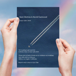 ©Blue High Altitude Airplane Hochzeit in Urlaubsor Einladung