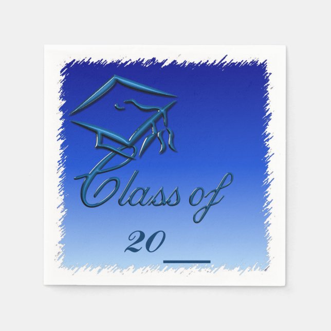 Blue High School Abschluss Paper Napkins Serviette (Vorderseite)
