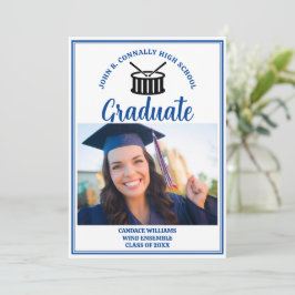 Blue High School Band Foto Abschluss Ankündigung