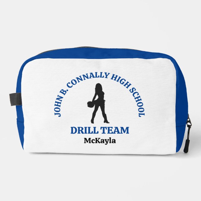 Blue High School Drill Team Tänzerin Personalisier Waschbeutel (Vorderseite)