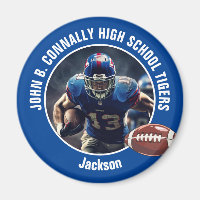 Blue High School Football Player Foto