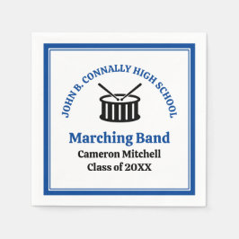 Blue High School Marching Band Graduation Party Serviette