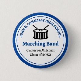 Blue High School Marching Band individuell anpassb Button