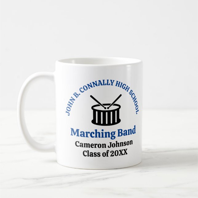 Blue High School Marching Band individuell anpassb Kaffeetasse (Links)