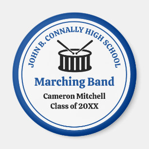 Blue High School Marching Band individuell anpassb Magnet