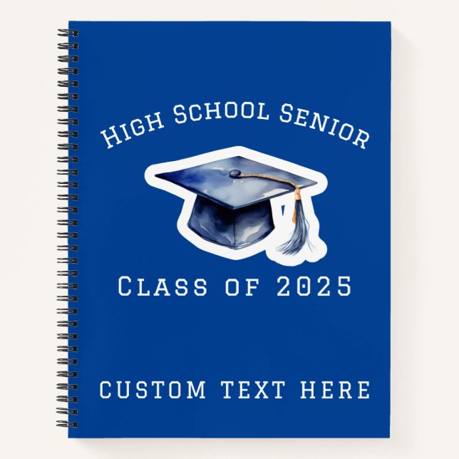 Blue High School Senior Class of 2025 Notebook Notizbuch (Vorderseite)