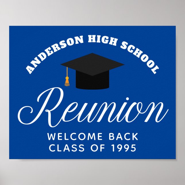 Blue High School Wiedersehen Custom Alumni Willkom Poster (Vorne)