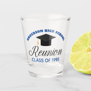 Blue High School Wiedersehen Party Custom Alumni Schnapsglas