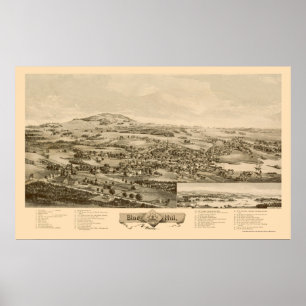 Blue Hill, ME Panoramic Map - 1896 Poster