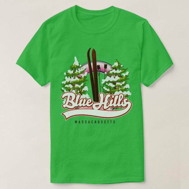Blue Hills Massachusetts Ski T-Shirt (Design vorne)