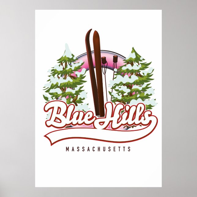 Blue Hills Massachusetts Skilogo Poster (Vorne)