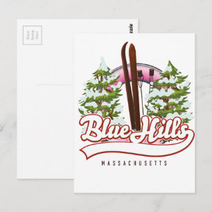 Blue Hills Massachusetts Skilogo Postkarte