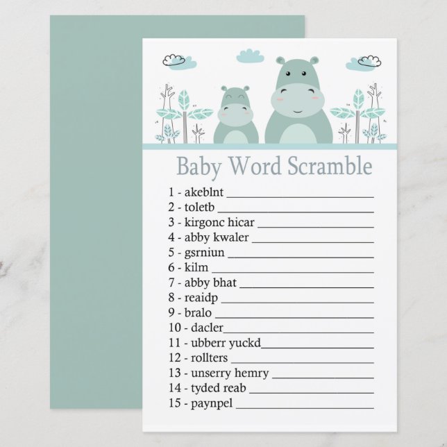 Blue Hippo Baby Wortspiel (Vorne/Hinten)