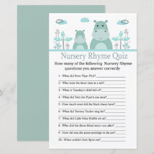 Blue Hippo Kinderzimmer Rhyme Quiz Babyduschenspie