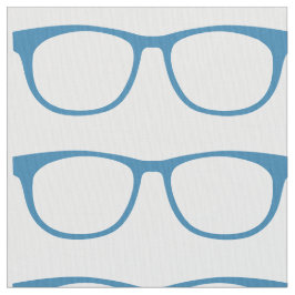 Blue Hipster Geek Glasses Fabric Stoff
