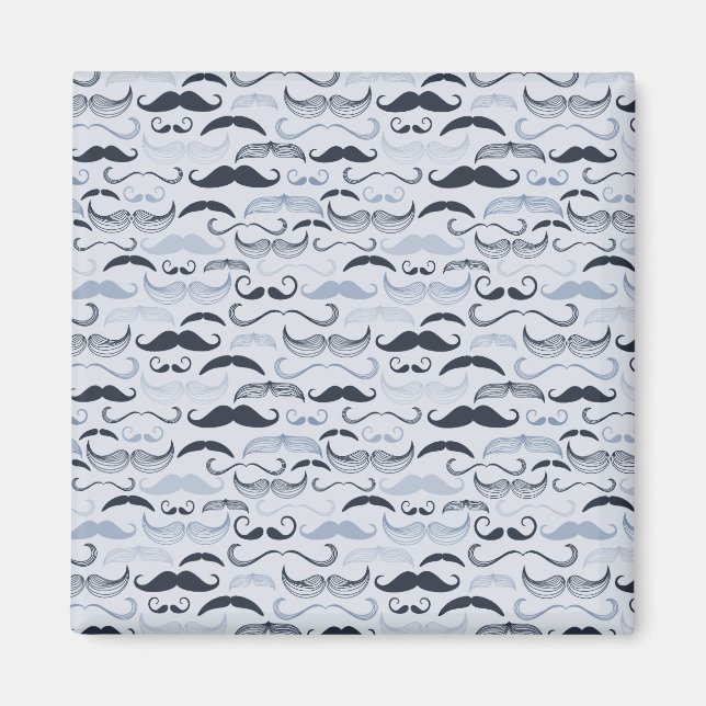 Blue Hipster Mustaches Magnet (Vorne)