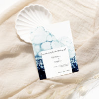 Blue Hochzeit in Urlaubsort Save the Date Card