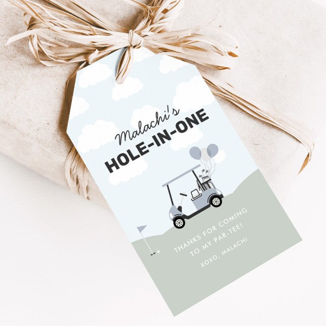 Blue Hole-in-One Golf 1. Geburtstag Gefallen für J Geschenkanhänger (Von Creator hochgeladen)