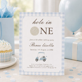 Blue Hole in One Golf Cart Einladung zum Geburtsta