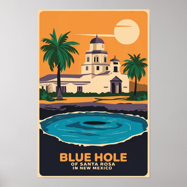 Blue Hole New Mexico Art Vintag Poster (Vorne)