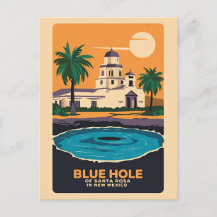 Blue Hole New Mexico Reise Kunst Vintage Postkarte